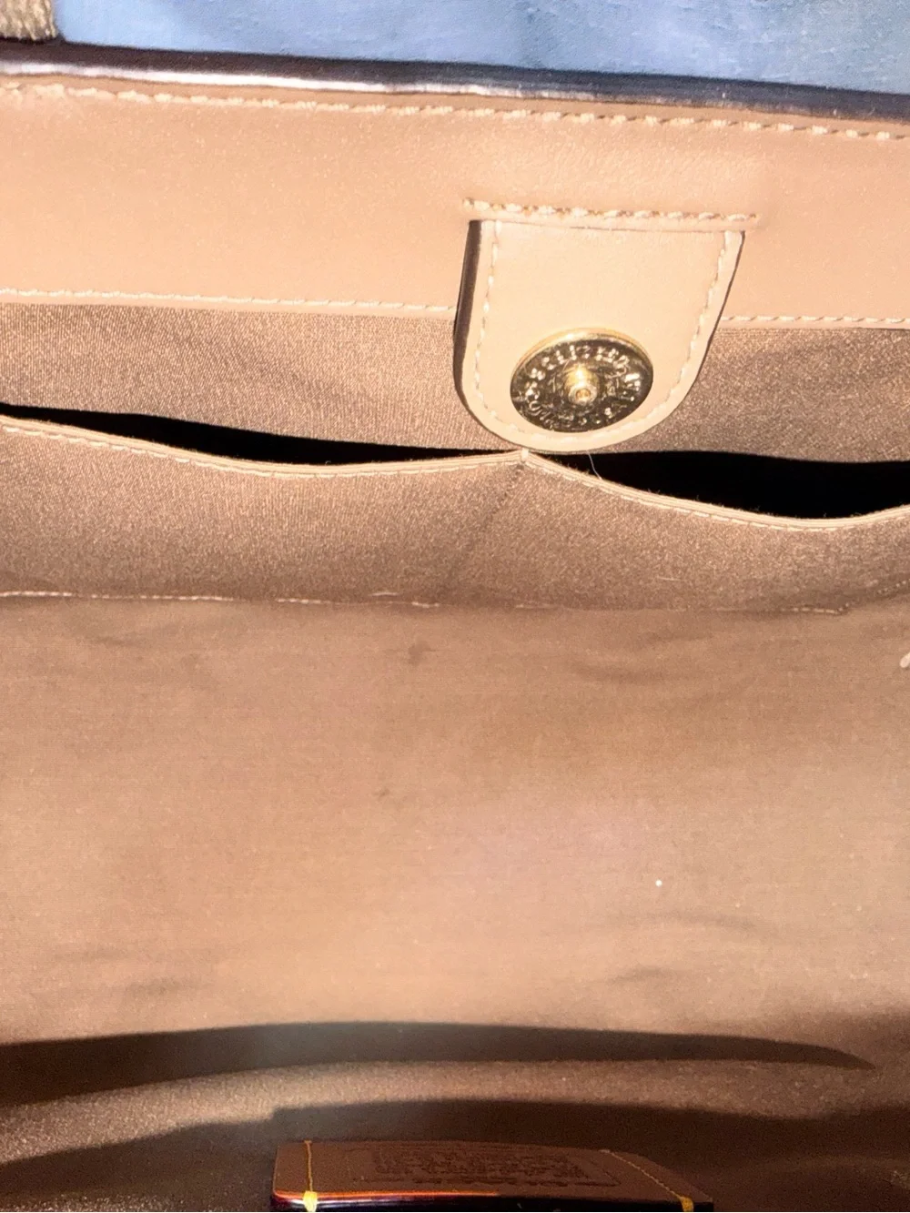 Coach Brown Leather Canvas-Trim Tote with Removable Strap